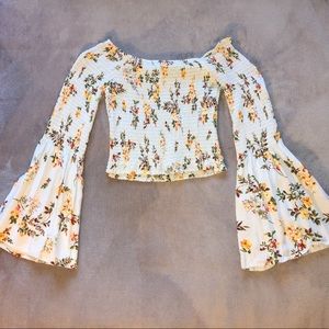 Windsor Floral Bell-Sleeve Top